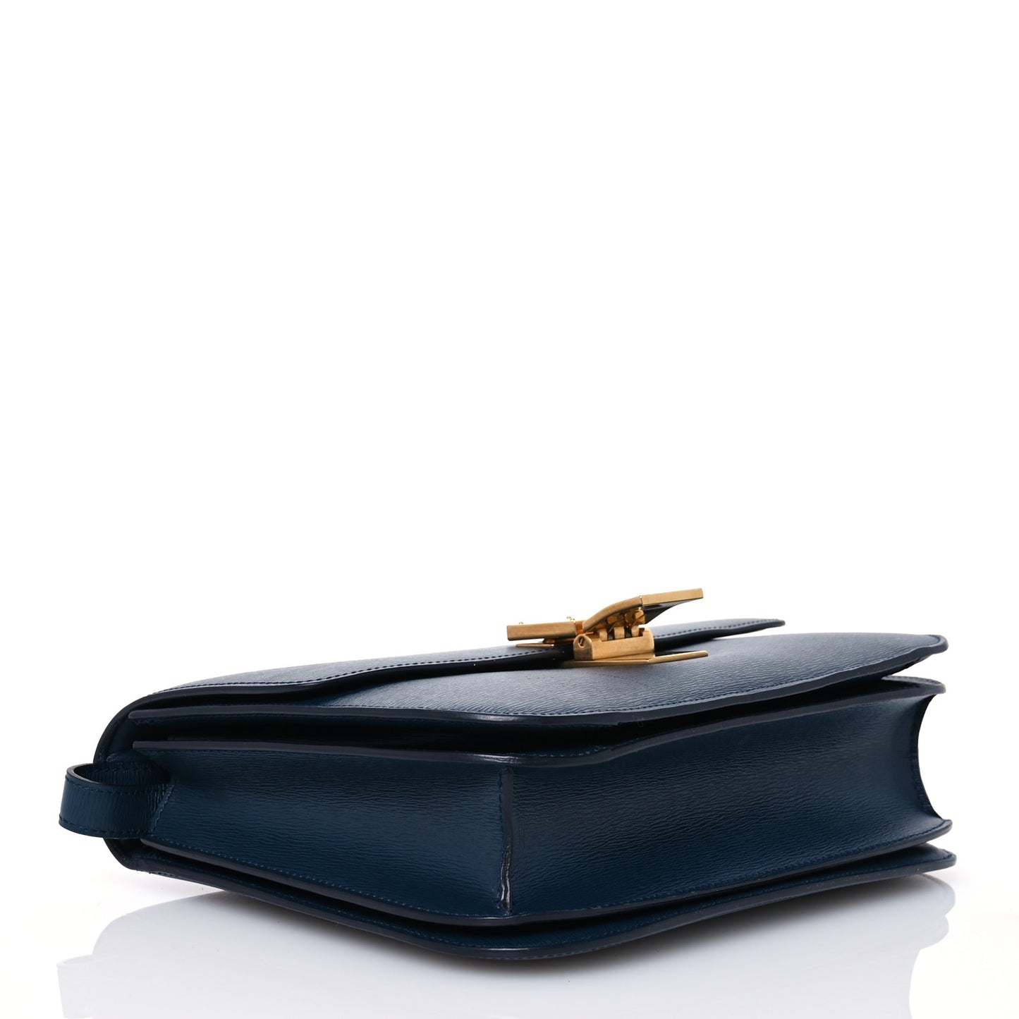 Liege Calfskin Medium Classic Box Flap Bag Dark Blue