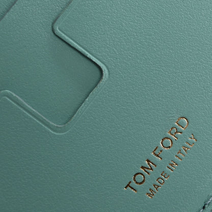 Tom Ford Calfskin Crocodile Embossed Bi-Fold Card Case Pastel Turquoise 9 of 11
