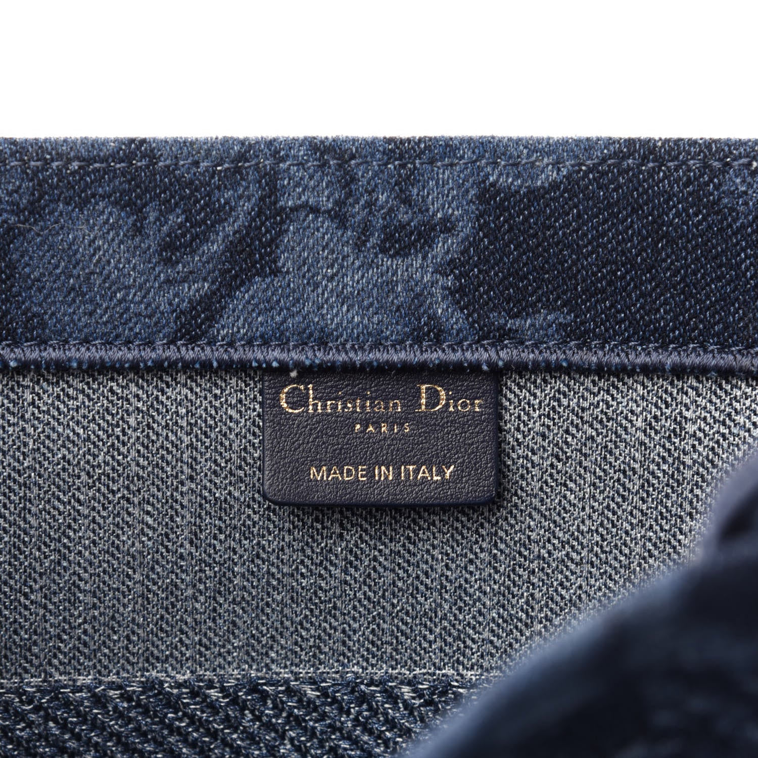 Christian Dior Denim Flowers Embroidered Medium Book Tote Blue 7 of 12