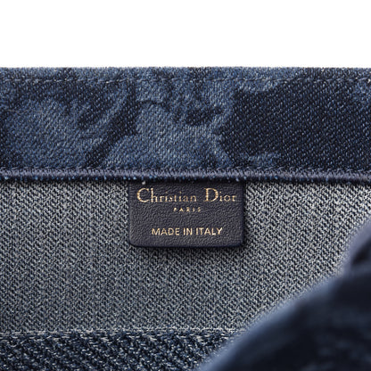 Christian Dior Denim Flowers Embroidered Medium Book Tote Blue 7 of 12