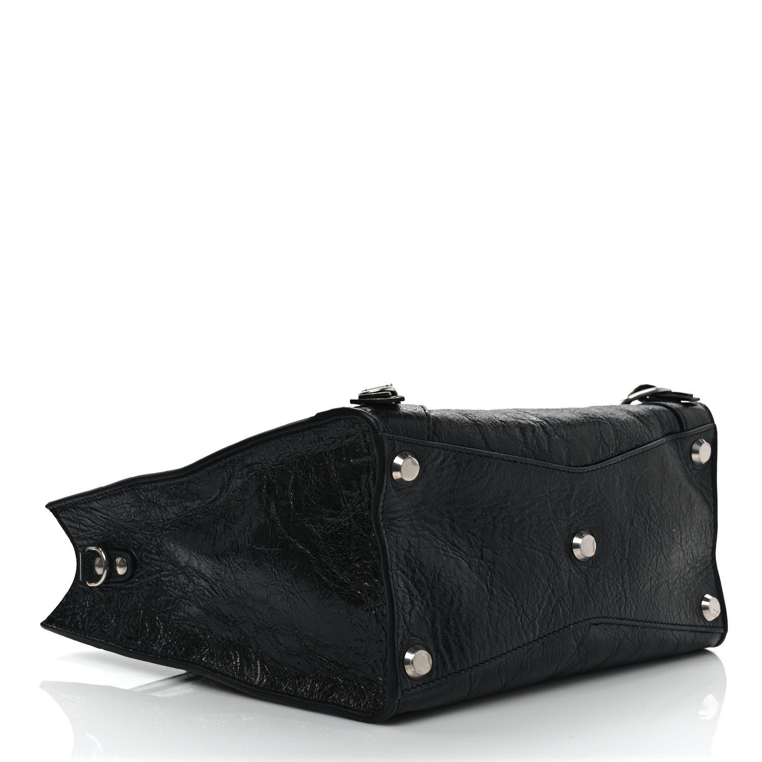 Balenciaga Agneau Arena Neo Classic Silver Hardware Medium Upside Down Tote Black 4 of 8