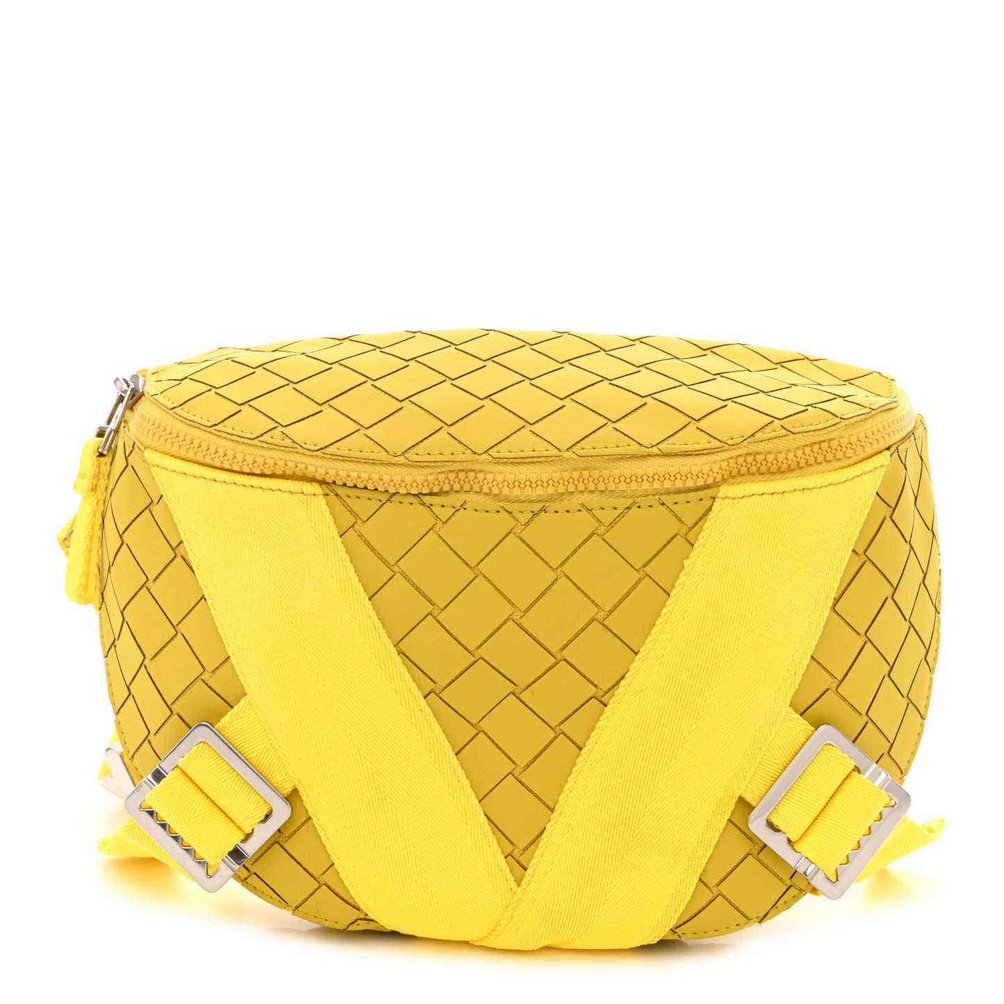 Nappa Intrecciato Carved Panels Belt Bag Yellow