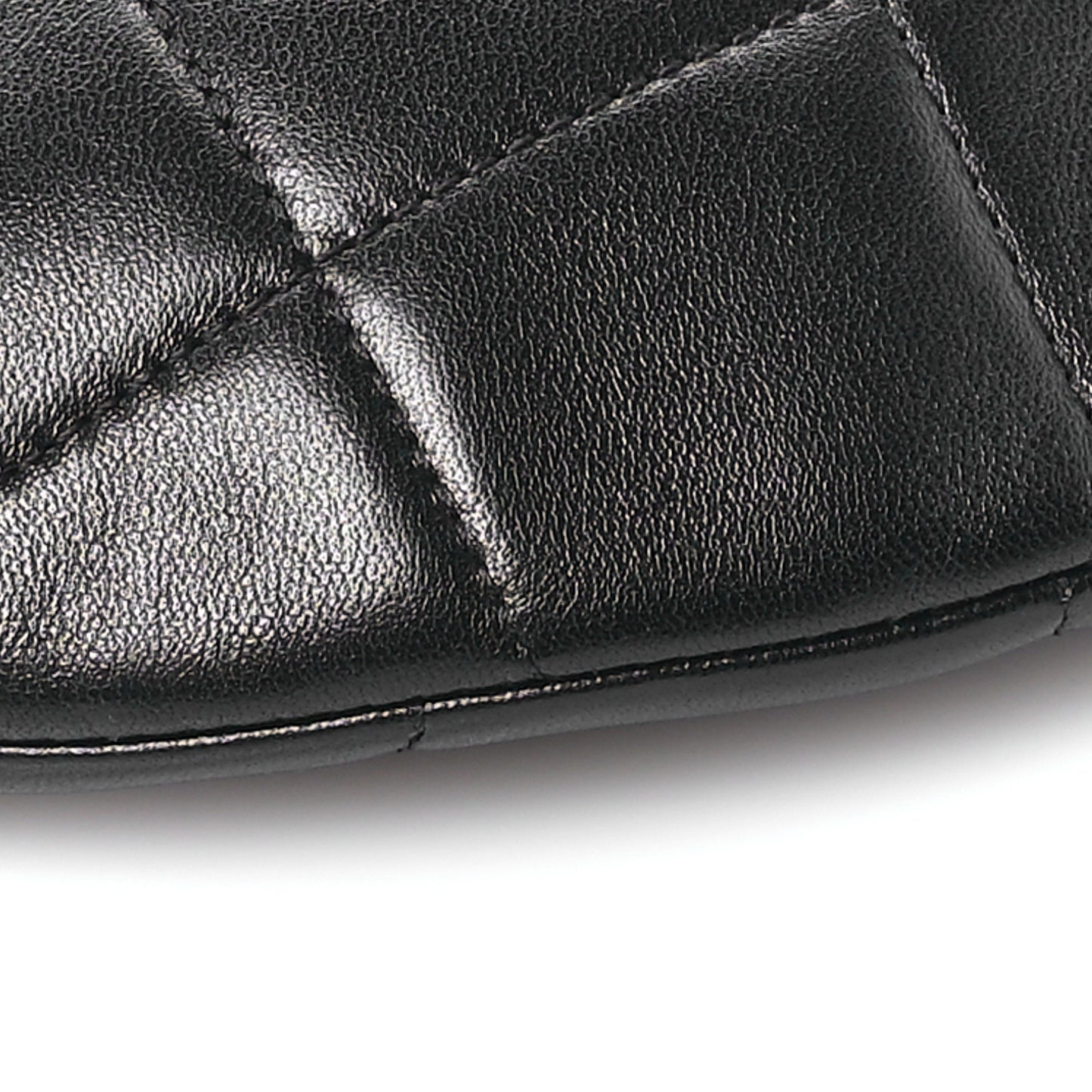 Lambskin Enamel Quilted Waist Bag Black