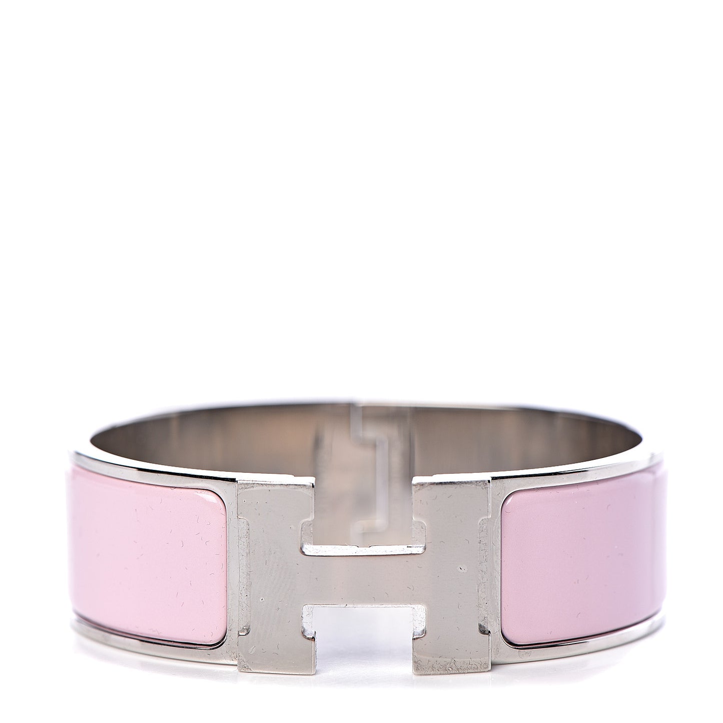 Enamel Wide Clic Clac H Bracelet GM Rose Dragee