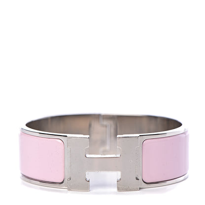 Hermes Enamel Wide Clic Clac H Bracelet GM Rose Dragee 1 of 4