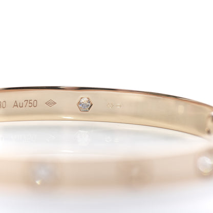 Cartier 18K Pink Gold 4 Diamond LOVE Bracelet 17 6 of 7