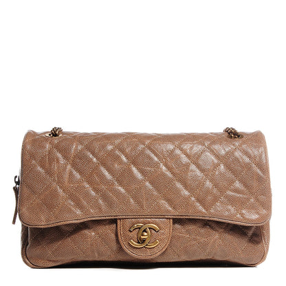 Chanel Crumpled Grained Calfskin Large Shiva Flap Beige 1 of 8