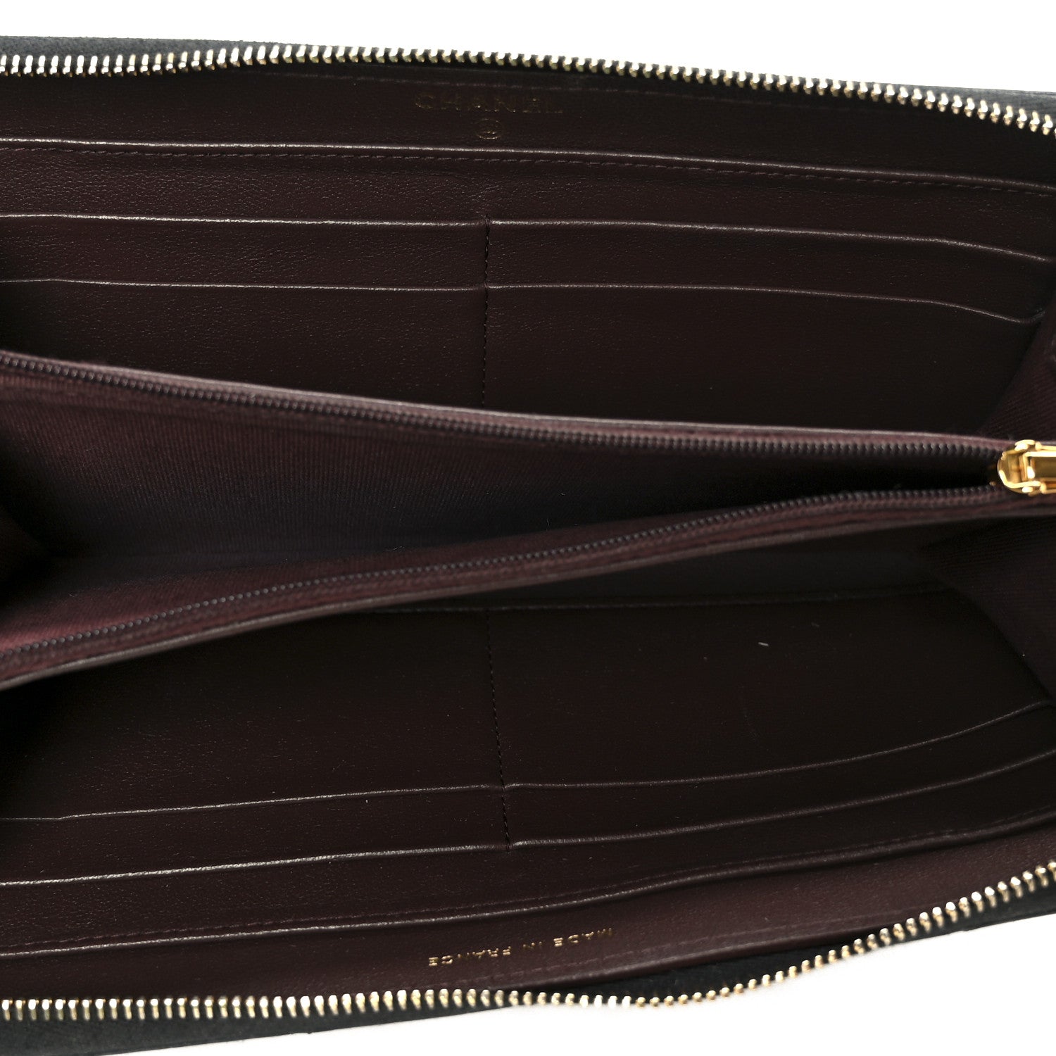 Chanel Lambskin Quilted Large Gusset Zip Around Wallet Black 5 of 9