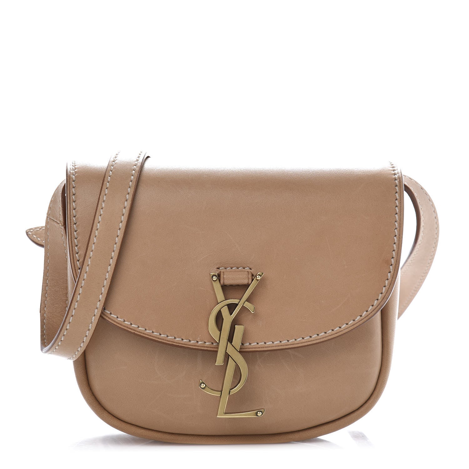 Saint Laurent Smooth Calfskin Mini Classic Monogram Kaia Satchel Tan 1 of 14