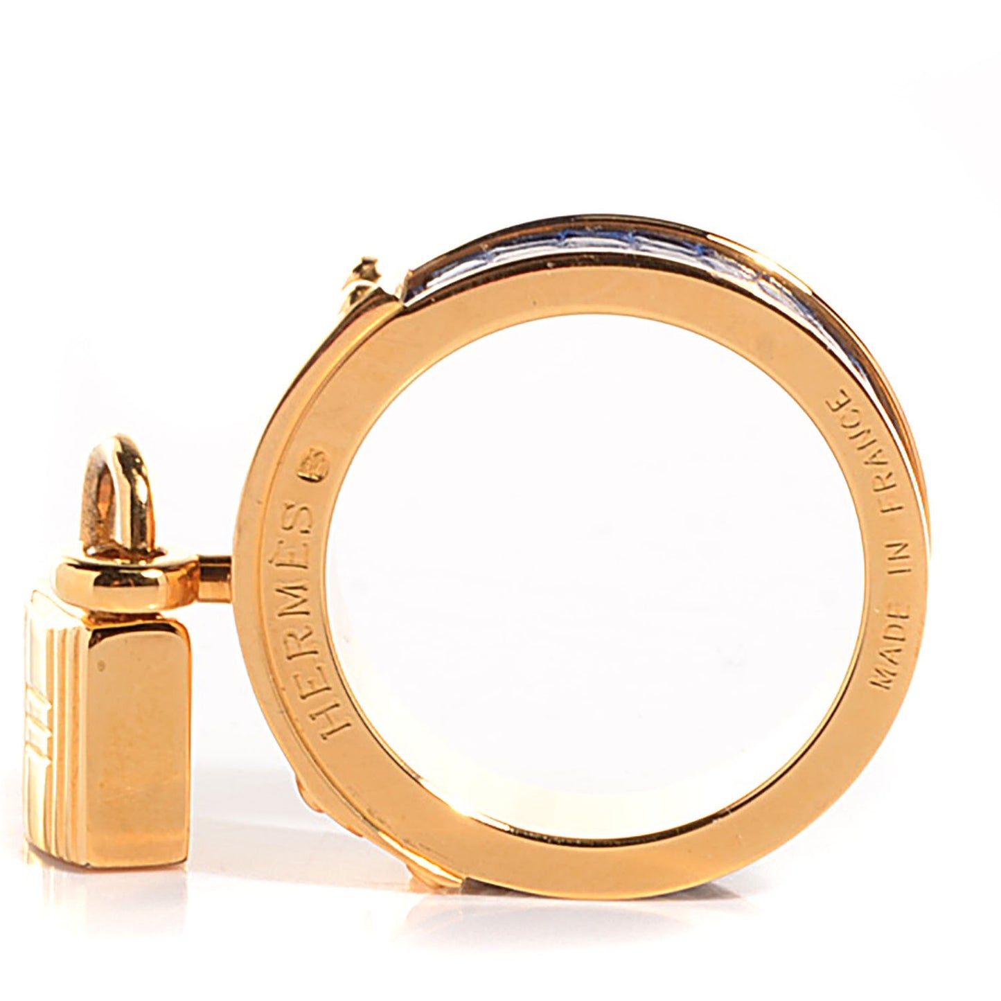 Lizard Gold Plated Kelly Cadena Scarf Ring Bleu Roi