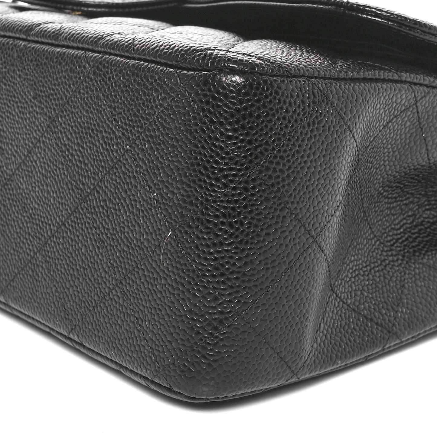 Caviar Quilted Jumbo Double Flap Black