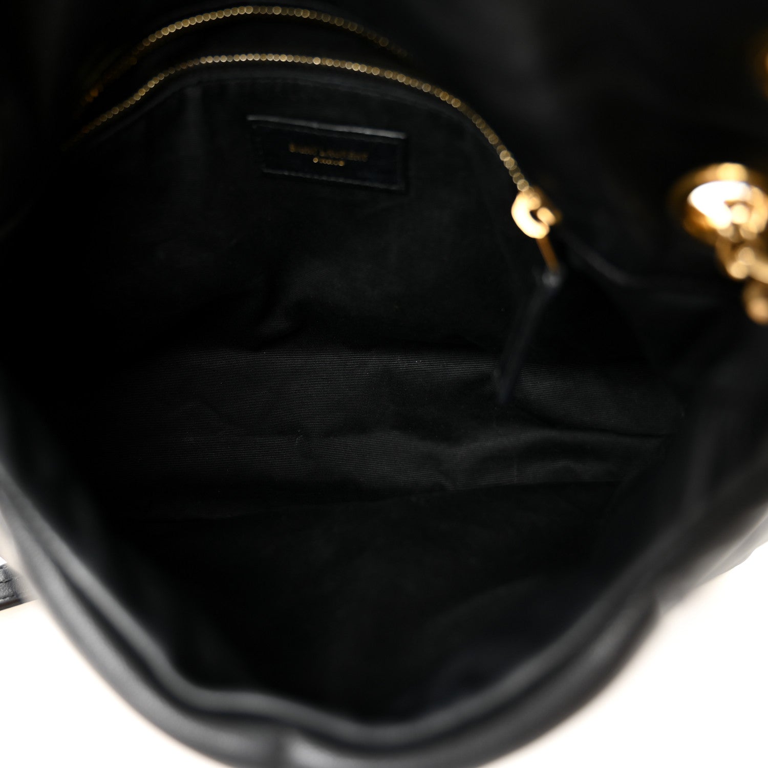 Saint Laurent Lambskin Quilted Small Loulou Puffer Monogram Chain Satchel Black 5 of 10