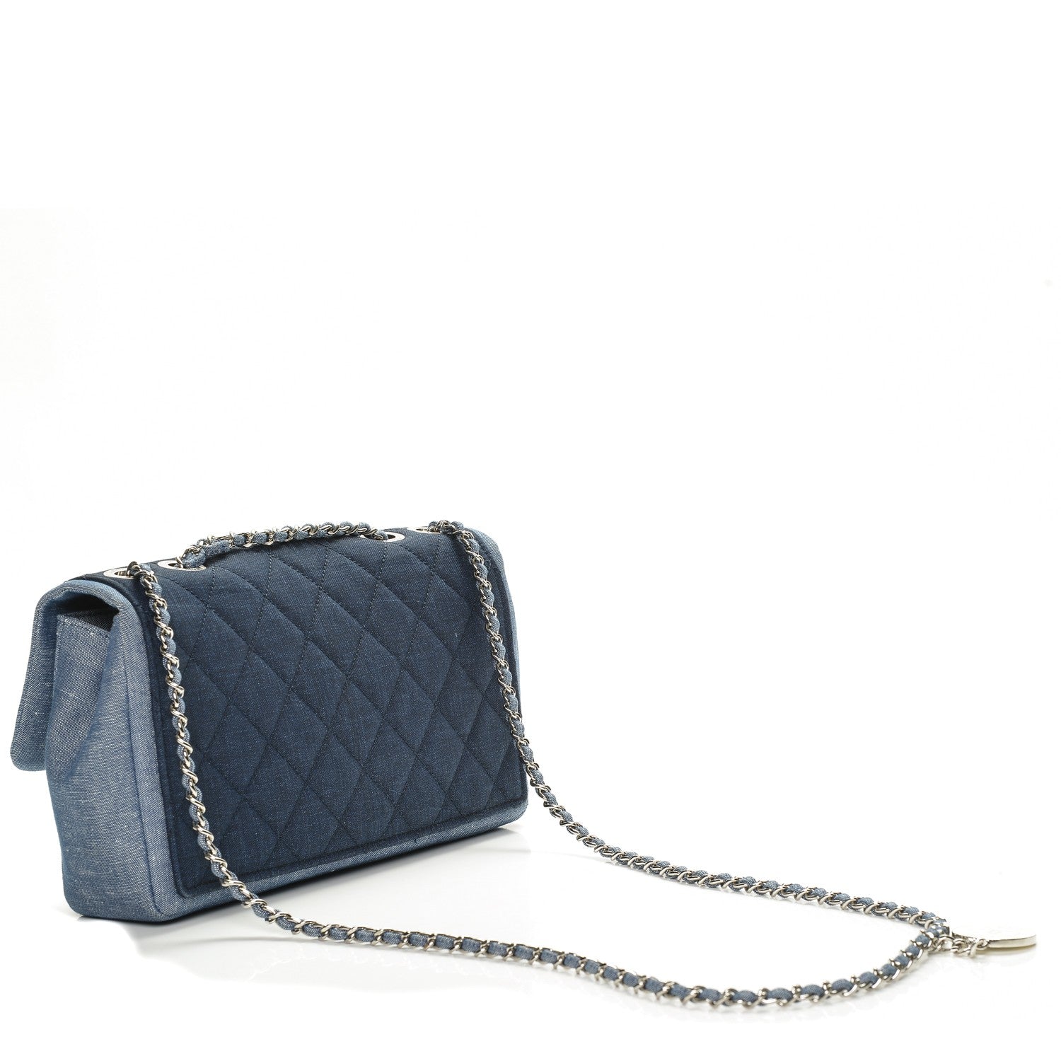 Chanel Denim Quilted Medium Graphic Flap Light Blue 3 of 7