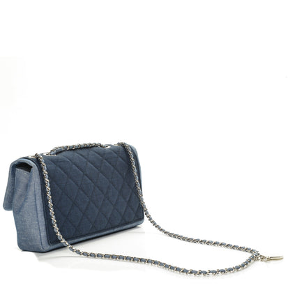 Chanel Denim Quilted Medium Graphic Flap Light Blue 3 of 7