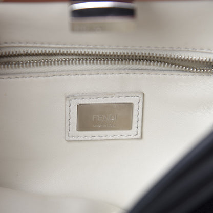 Fendi Nappa Colorblock Mini Peekaboo Iconic Satchel Black White Ecstasy 13 of 15