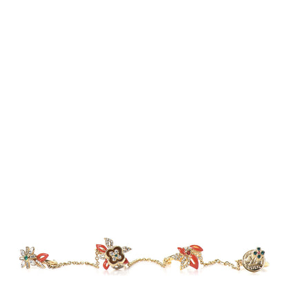 Louis Vuitton Crystal Strass Miss Windsor Fleur Ring Set Gold 1 of 7