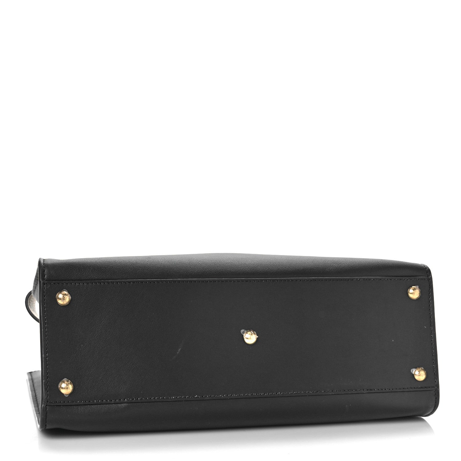 Fendi Vitello Seta Century Small Peekaboo X-Tote Black Brandy 4 of 8