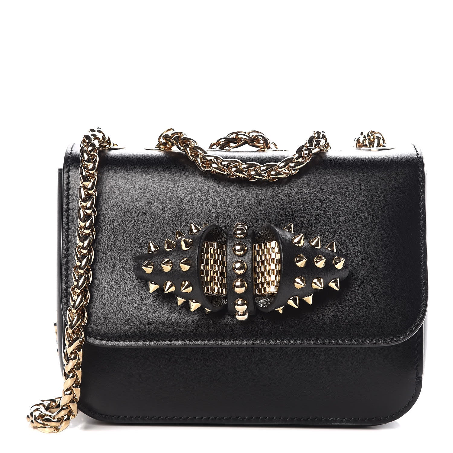 Christian Louboutin Calfskin Baby Sweety Charity NV Shoulder Bag Black 1 of 7
