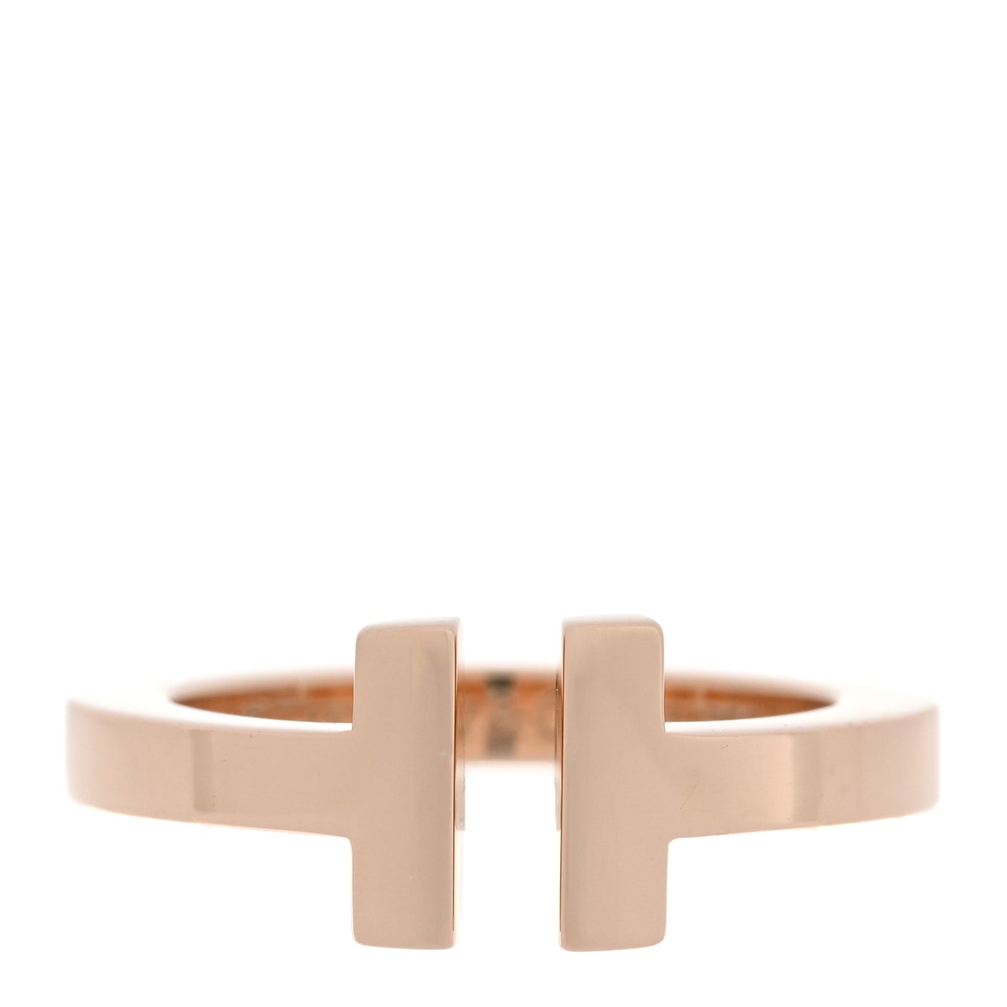 18K Rose Gold T Square Ring 49 5
