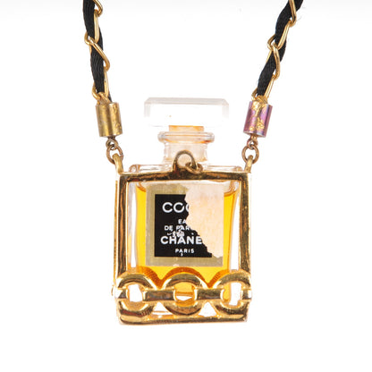 Chanel Coco Perfume Bottle Necklace Gold 3 of 5