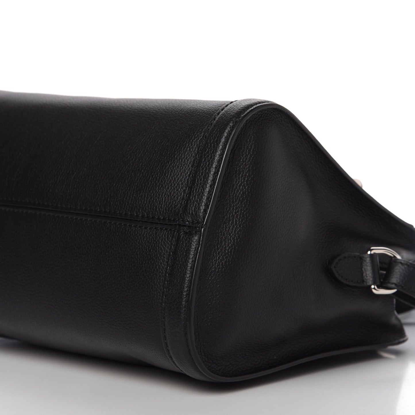 Pebbled Calfskin Small Skull Padlock Zip Around Tote Black