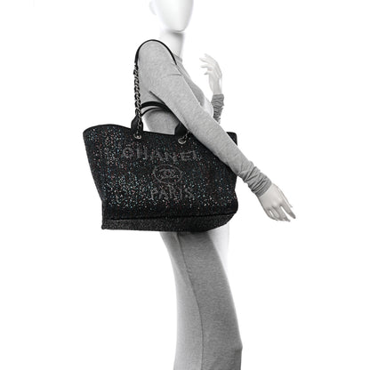 Chanel Viscose Sequins Medium Deauville Tote Black 2 of 10