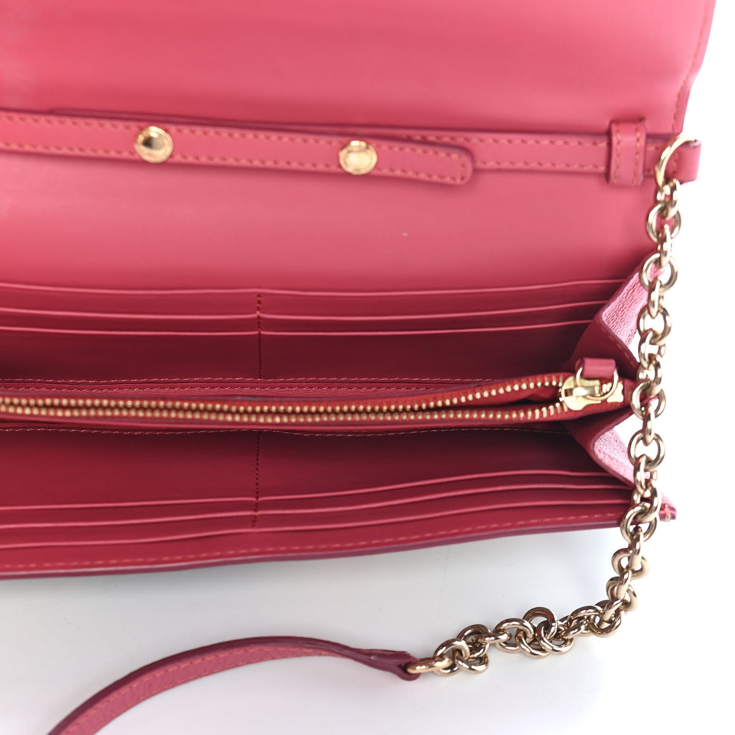 Haymarket Check Floral Print Henley Wallet On Chain Plum Pink Pewter Blue