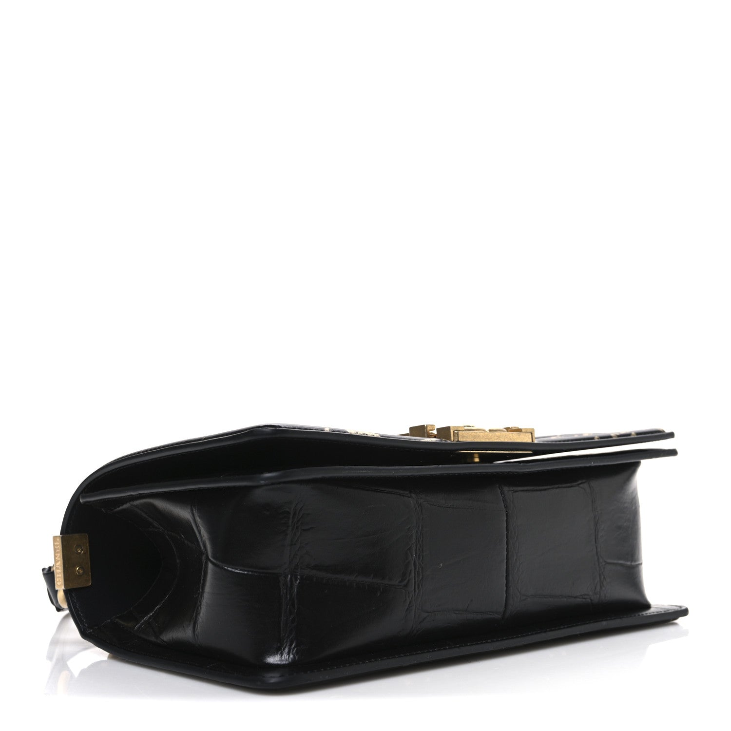 Chanel Calfskin Crocodile Embossed Graffiti Cocodile Medium Boy Flap Black 4 of 10
