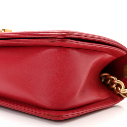 Chanel Lambskin Quilted Medium Boy Flap Red 10 of 10
