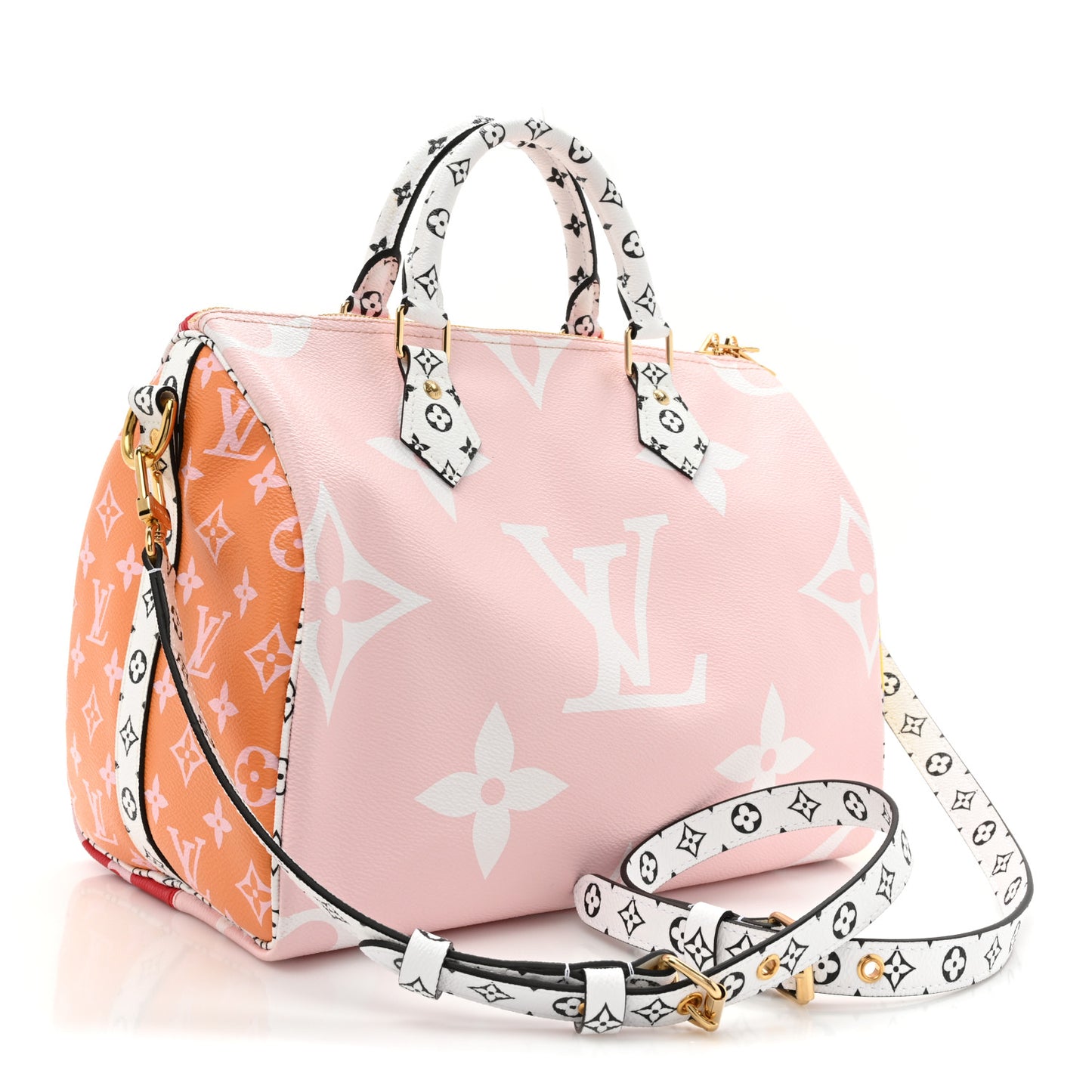 Monogram Giant Speedy Bandouliere 30 Rouge
