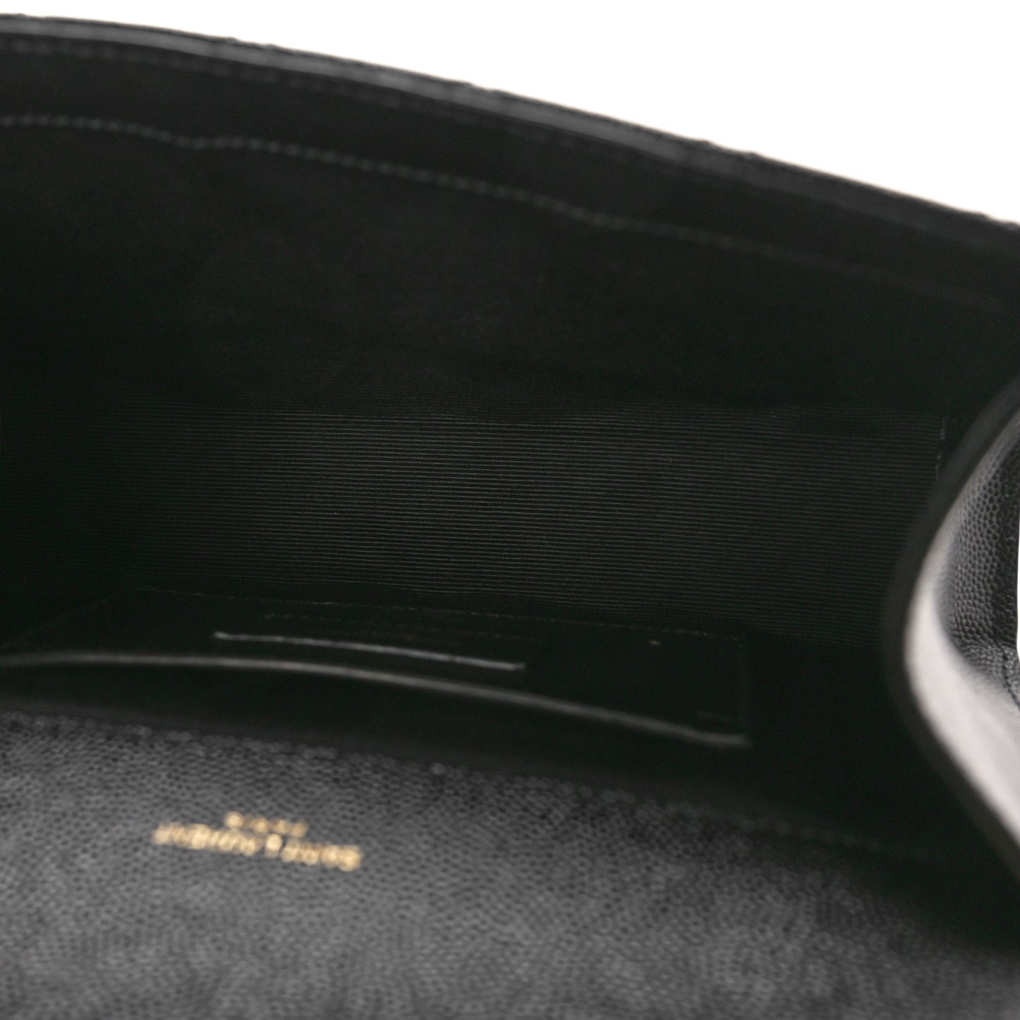 Grain De Poudre Textured Mixed Matelasse Triquilt Small Monogram Satchel Black