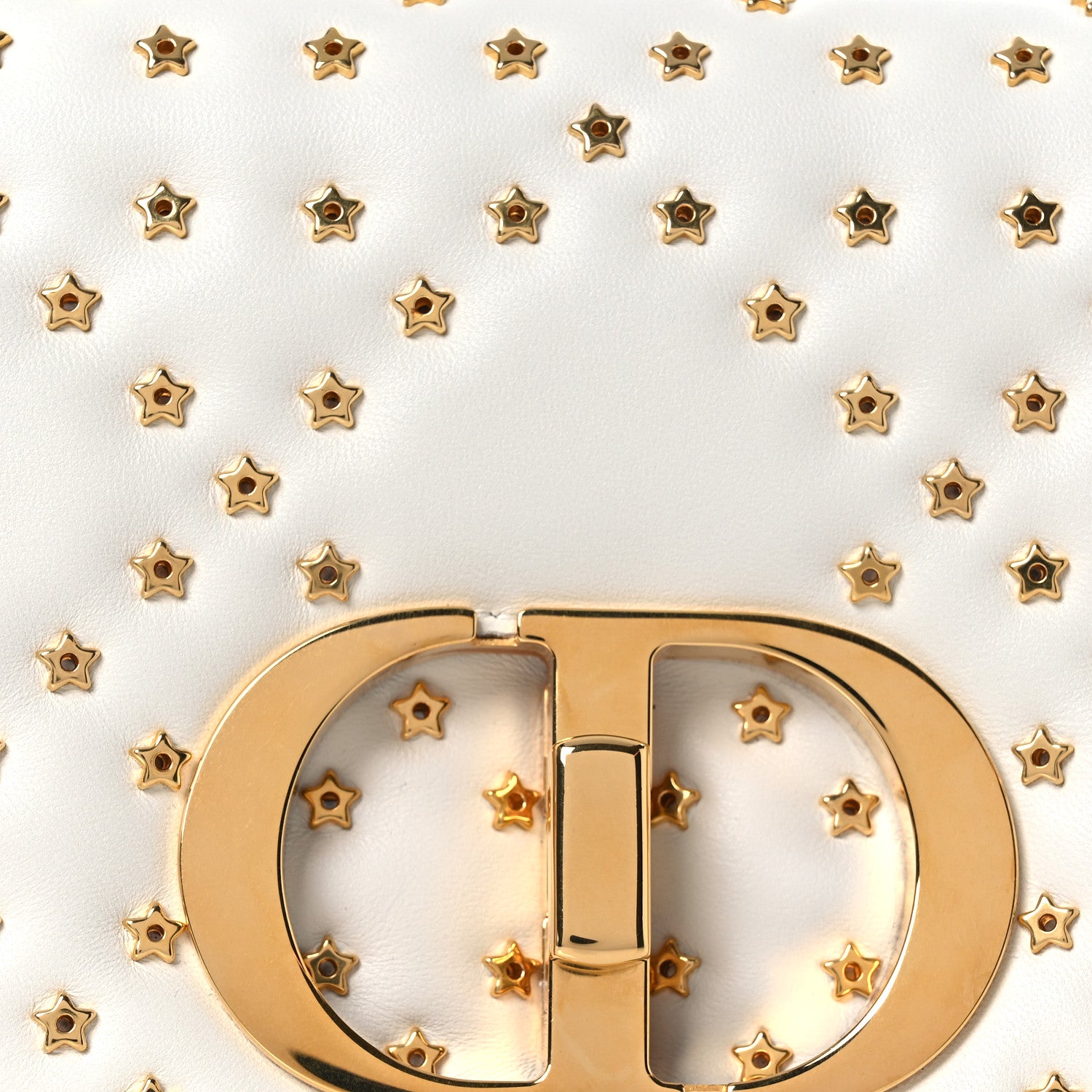 Christian Dior Calfskin Star Motif Macrocannage Caro Bag Latte 10 of 13