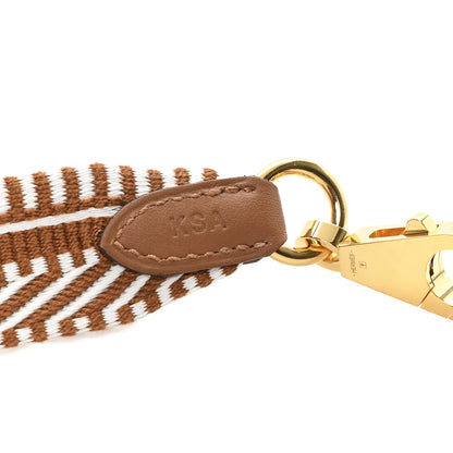 Hermes Toile Swift 25mm Sangle Cavale Shoulder Strap Ecru Beige Gold 4 of 5