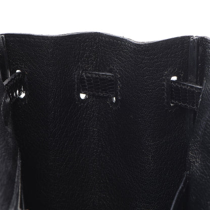 Hermes Lizard Birkin 25 Black 26 of 50
