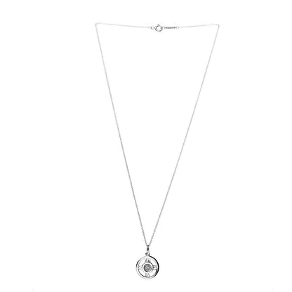 Tiffany Sterling Silver Diamond Atlas Pendant Necklace 3 of 7