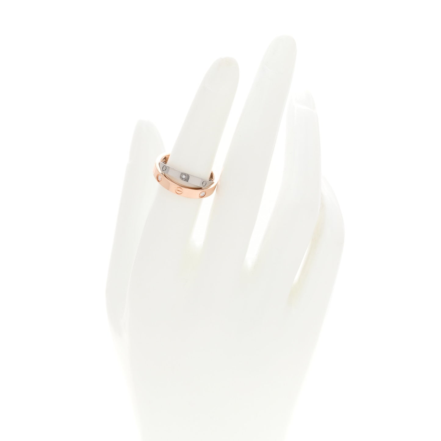 18K Pink White Gold 6 Diamond LOVE Ring 52 6