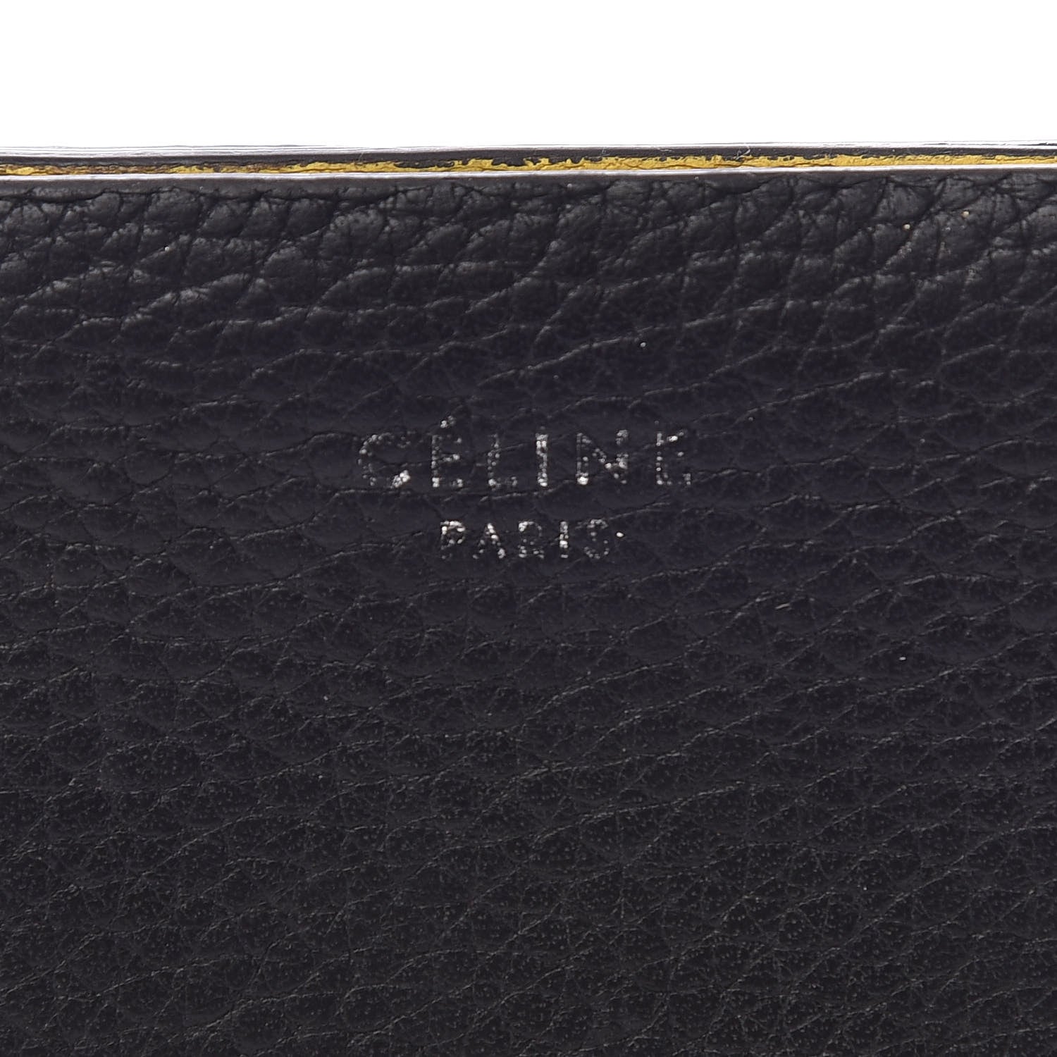 Celine Drummed Calfskin Gusset Card Holder Black 7 of 13