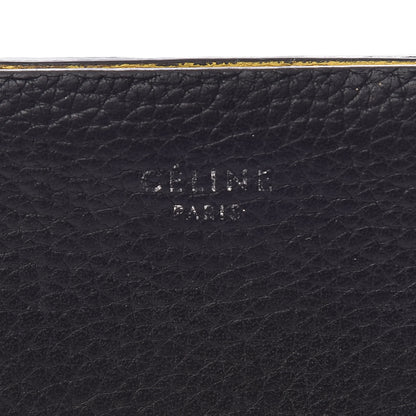 Celine Drummed Calfskin Gusset Card Holder Black 7 of 13