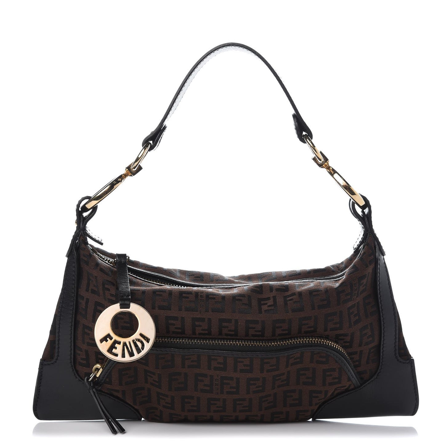 Zucchino Cuoio Small Chef Pocket Shoulder Bag Black Moro