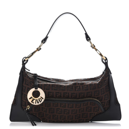 Fendi Zucchino Cuoio Small Chef Pocket Shoulder Bag Black Moro 1 of 7