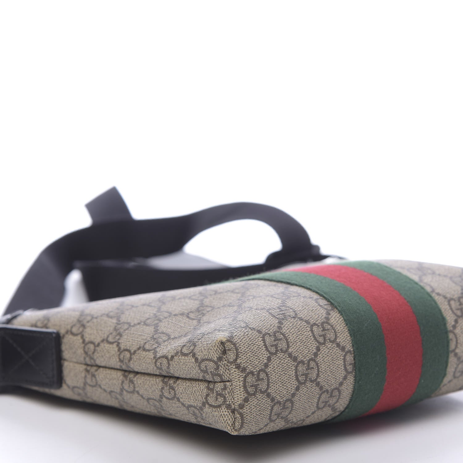 Gucci GG Supreme Monogram Web Messenger Bag Black 9 of 10