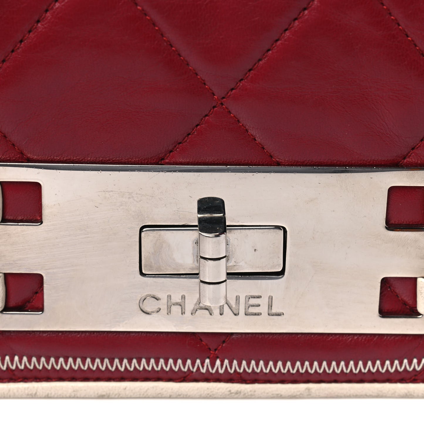 Lambskin Quilted East West Accordion Flap Light Bordeaux
