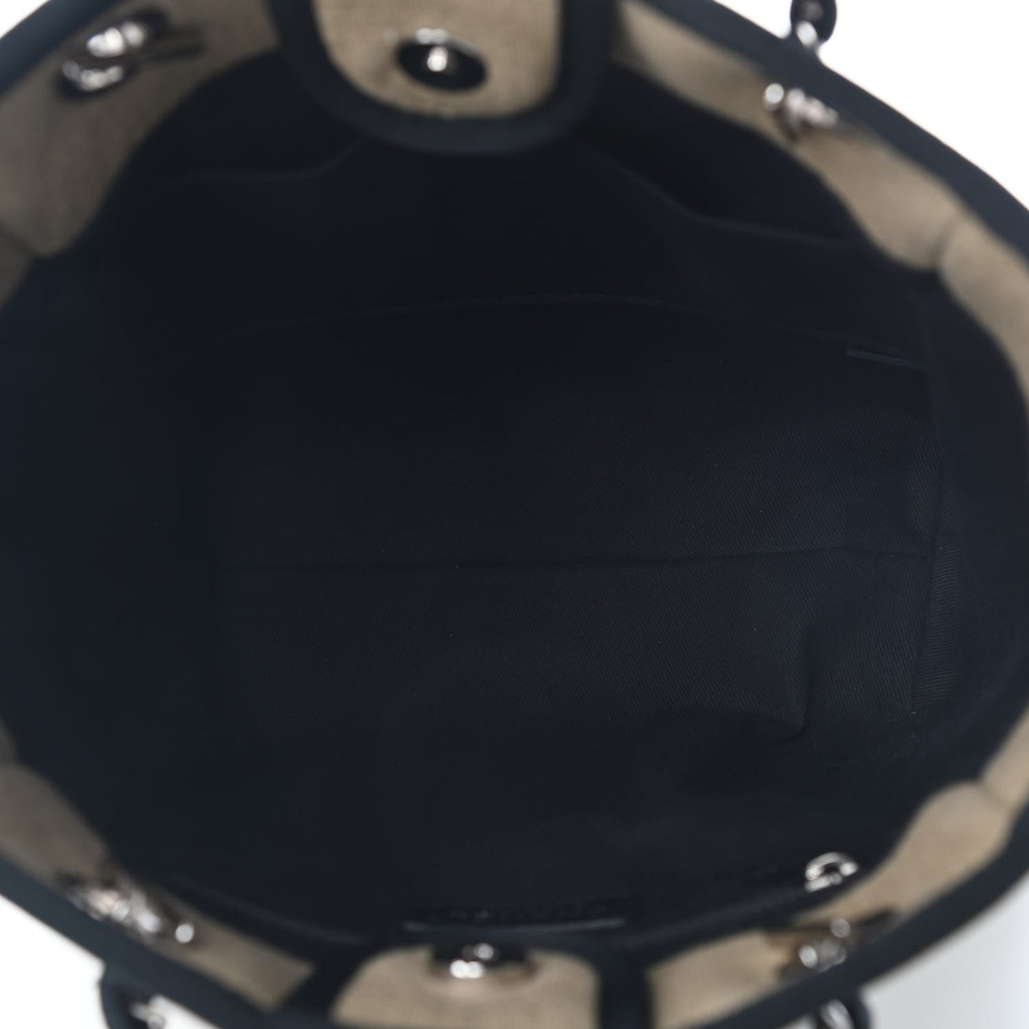Canvas Mini Deauville Tote Beige Black