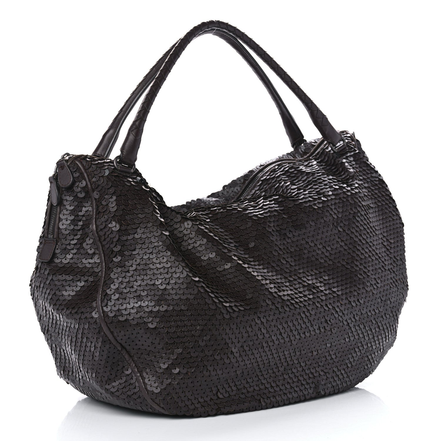 Bottega Veneta Nappa Velours Intrecciato Fuzzy Medium Veneta Hobo Ebano 3 of 11