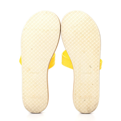 Chanel Jelly CC Thong Sandals 40 Yellow 6 of 13