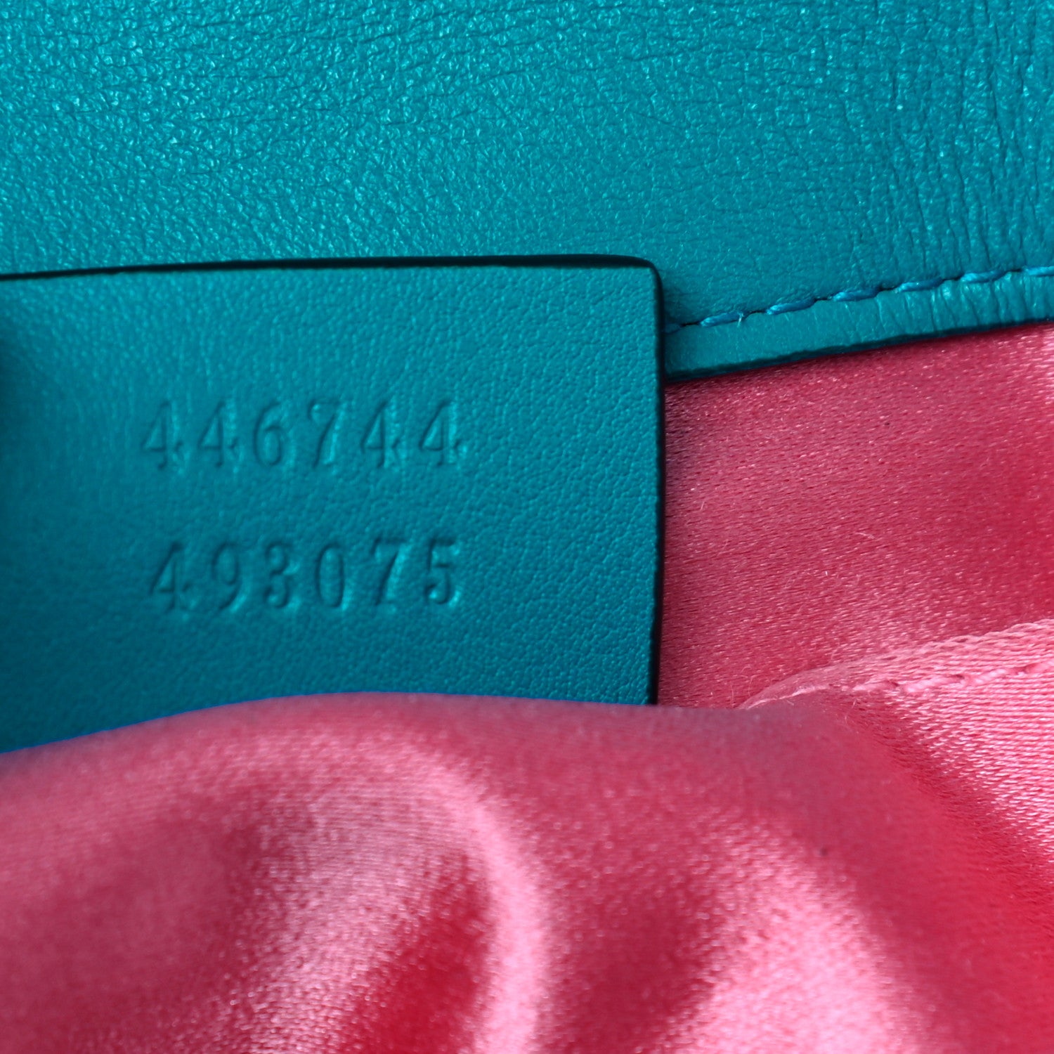 Gucci Velvet Matelasse Mini GG Marmont Shoulder Bag Pavone Cyan 9 of 9