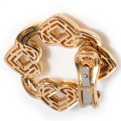 Bulgari BVLGARI 18K Yellow Gold Doppio Cuore Clip On Earrings 6 of 7