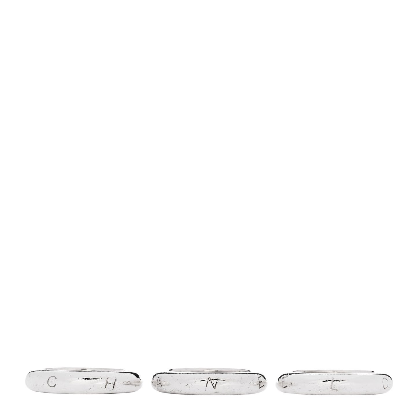Sterling Silver Logo Set of 3 Stacking Ring 54 7