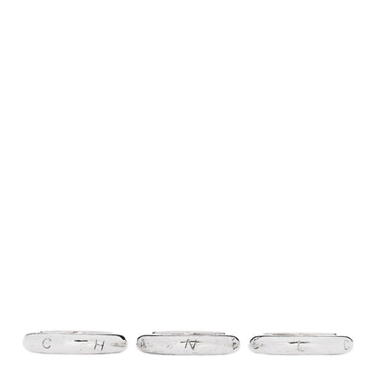 Chanel Sterling Silver Logo Set of 3 Stacking Ring 54 7 5 of 5
