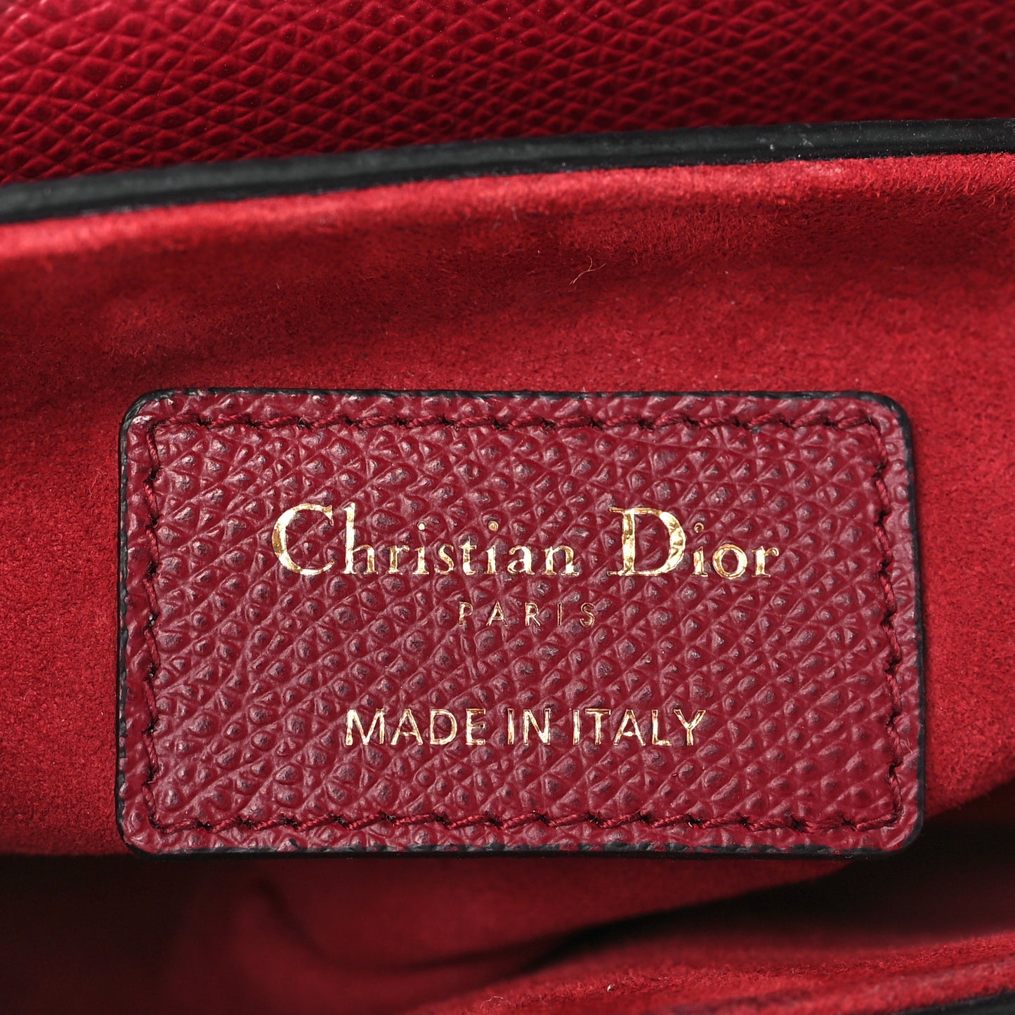 Grained Calfskin Mini Saddle Bag Red